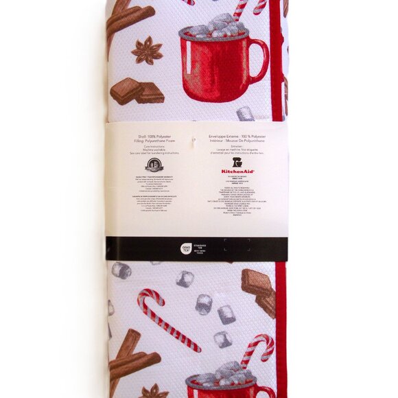 KitchenAid Set of 2 Reversible Drying Mats Red White Peppermint Mocha Coffee NIP - Picture 5 of 5
